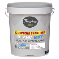 PEINTURE ACRYLIQUE MAT BLANC 12 L MUR ET PLAFOND PRO G-CHANTIER PEINTURE ACRYLIQUE MAT BLANC 12 L MUR ET PLAFOND PRO G-CHANTIER